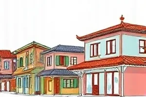 邮筒里的第三封信封面：街角绿色邮筒与半开的投信口